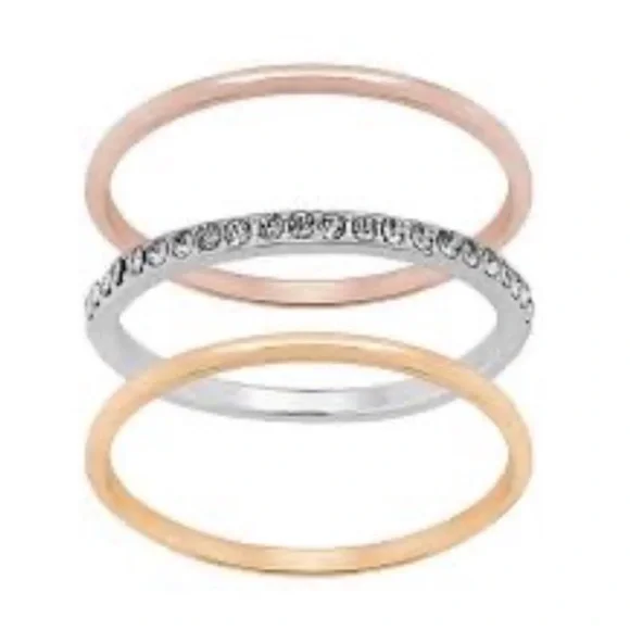 Tri Tone Stackable Rings - Picture 1 of 3